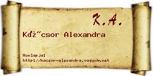 Kácsor Alexandra névjegykártya