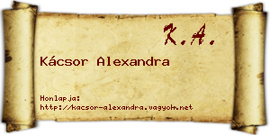 Kácsor Alexandra névjegykártya