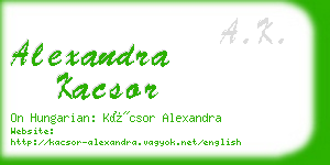 alexandra kacsor business card